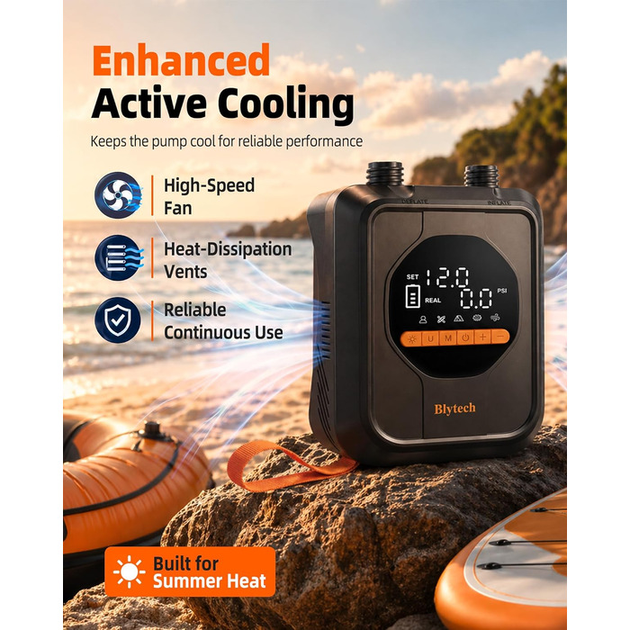 Насос електричний для SUP дошки 20 PSI з акумулятором 13500 mAh: портативний насос для SUP, каяка, човна, басейну та надувних виробів