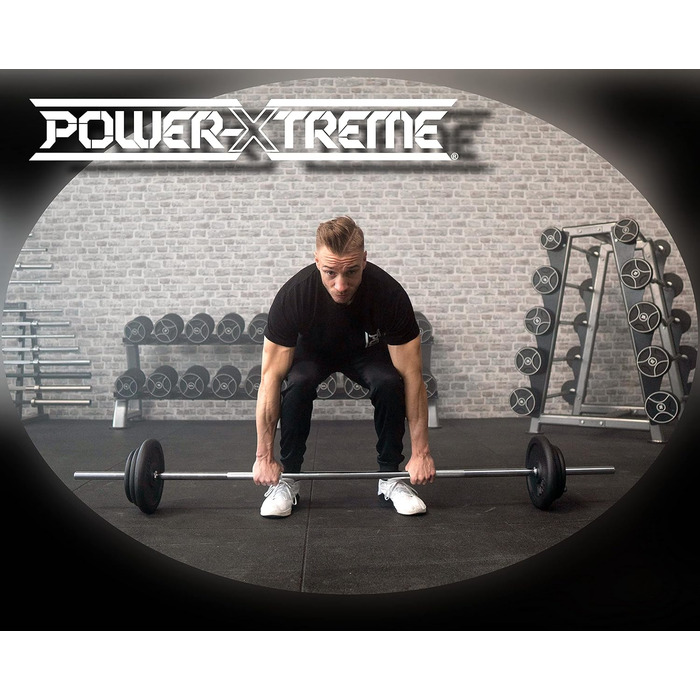 Олімпійський гриф POWER-XTREME 30 мм, 167-200 см, хромований, для штанги, професійний