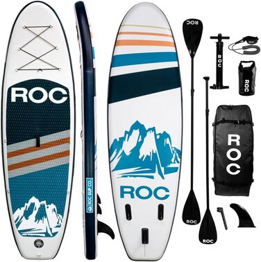 Надувний SUP-борд ROC з аксесуарами, широка та стійка платформа, неслизьке покриття для молоді та дорослих, Marineblau