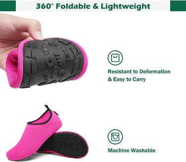 Шкарпетки для душу SAGUARO 7 отворів, швидко сохнуть, не слизькі, для чоловіків та жінок, розмір 36-47 (36/37 EU, Рожево-рожевий)