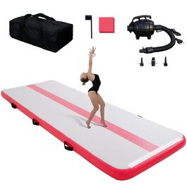 Повітряний килимок для гімнастики Tuxedo Sailor 2/3/4м, 10см, з електронасосом, рожевий 400x100x10см