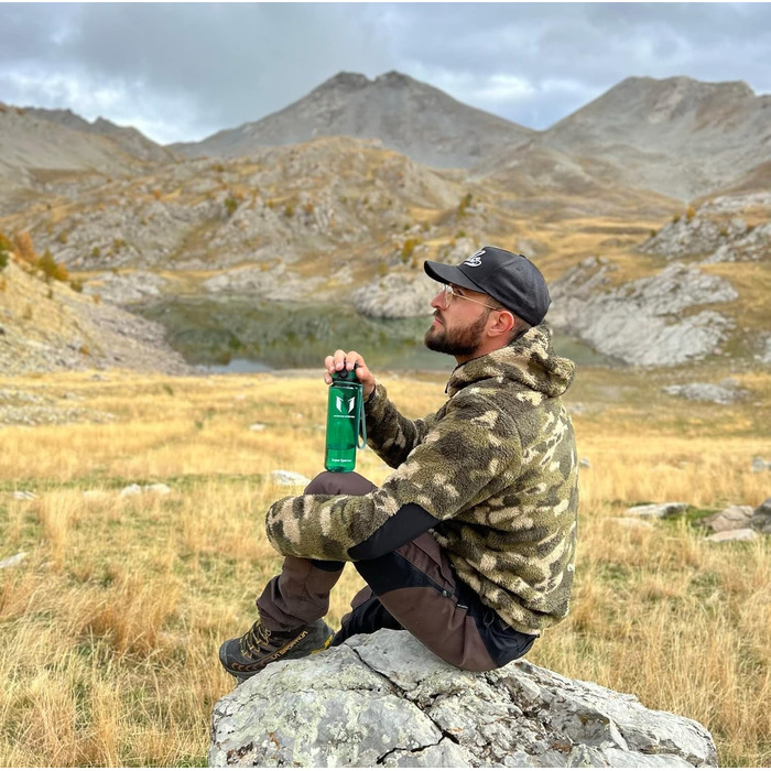 Фляга для води Super Sparrow: Tritan, 350/500/750/1000 мл, без BPA, для спорту, фітнесу, велосипеда, універу, відпочинку (750 мл, глянцевий, шалфей)