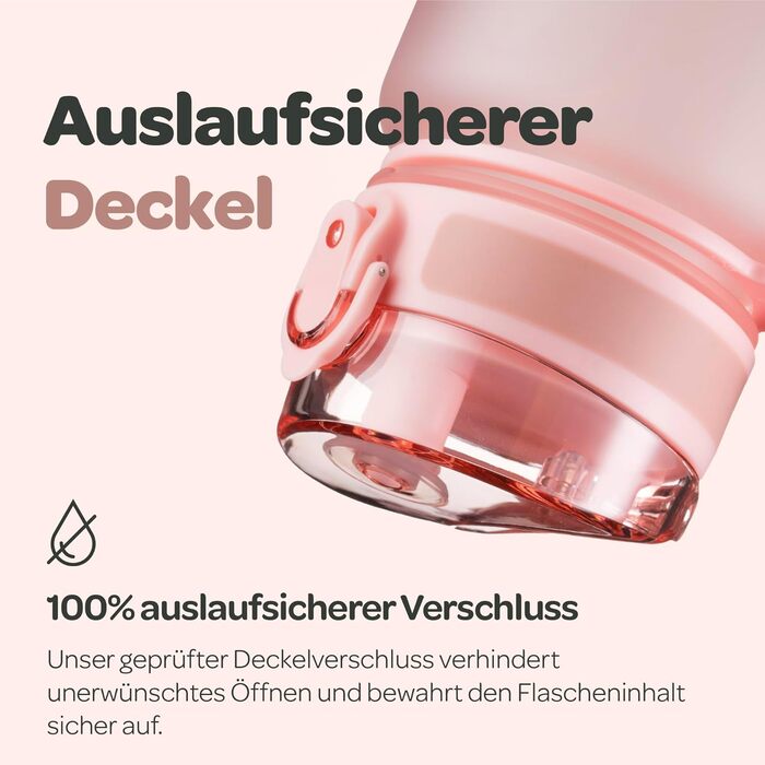 Пляшка для води Hydracy 1 л з фруктовим вставкою, BPA-free, з мітками часу, герметична спортивна пляшка без конденсату для спорту та активного відпочинку