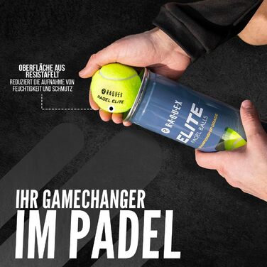 М'ячі для падел-тенісу Raquex Elite – Доза 6 шт. – 2 швидкості – Elite Pace Padel Pro для швидкої гри