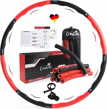 Hula Hoop для схуднення 1.2 кг, фітнес обруч Hullahub для дорослих, масажний ефект, сумка, план тренувань та рулетка