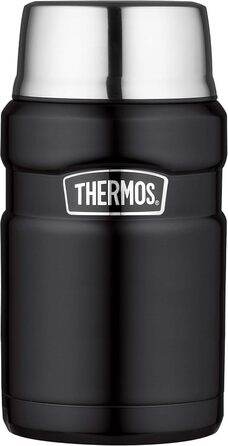 Термос для напоїв THERMOS Stainless King 1,2 л чорний матовий, 24 год гаряче/холодне + харчовий контейнер THERMOS Stainless King 0,71 л чорний матовий з ложкою, 14 год гаряче/24 год холодне