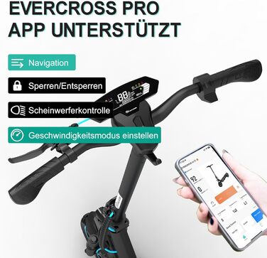 Електросамокат EVERCROSS A1 з дозволом для доріг, складаний оффроуд, 10'' вакуумні шини, акумулятор 15,3AH, запас ходу 55-70 км, мотор 500W, для дорослих, з додатком і LED-дисплеєм