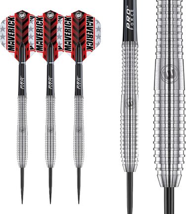 Дартс WINMAU Maverick 21-25 грам, професійний, стілтіп, вольфрамовий, комплект з оперенням та стержнями