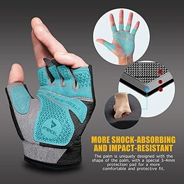 Рукавички для їзди на велосипеді ATERCEL: фітнес, тренування, комфорт (сірий, M)