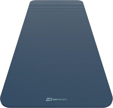 Килимок для гімнастики Hop-Sport 190 x 80 x 1,5 см, фітнес-килимок з NBR-піни, з ремінком (OCEAN BLUE)