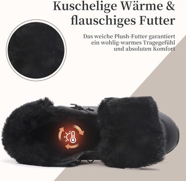 Зимові черевики для жінок, зимові чоботи, утеплені снігові чоботи, трекінгові черевики для хайкінгу, чорний колір, розмір 38 EU