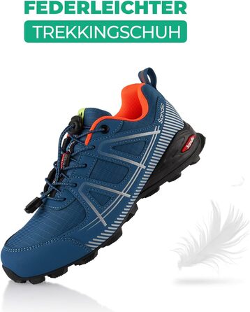 Черевики для трекінгу та трейлраннінгу для жінок та чоловіків. Дихаючі туристичні черевики. Колір: блакитний, сірий. Розмір: 46 EU