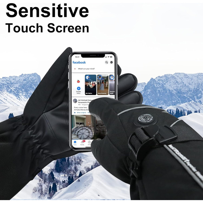 Гріючі рукавички з підігрівом 7.4V 3000mAh для жінок та чоловіків, вітронепроникні, з підігрівом, акумуляторні, для мотоциклів, катання на лижах, кемпінгу, чорні