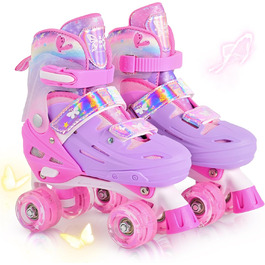Роликові ковзани 2PM SPORTS для дітей: регульовані, рожево-блакитні, розмір 32-36 EU