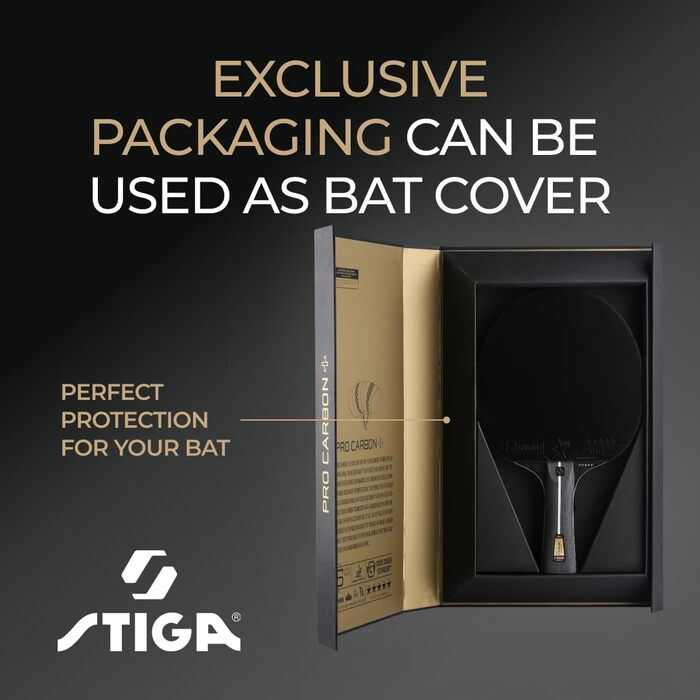 Тенісний стіл STIGA Pro Carbon + для досвідчених гравців – схвалено ITTF, технологія Touch Carbon – покращена швидкість, контроль та комфорт – чорний/червоний, одинарний