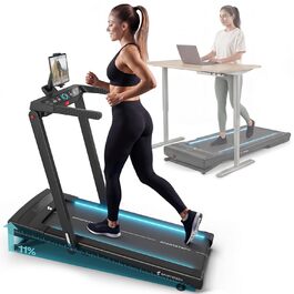 Бігова доріжка Sportstech sTread Fold Pro: Складний тренажер 2-в-1 для дому, 15 км/год, нахил 11%, тримач для планшета, App