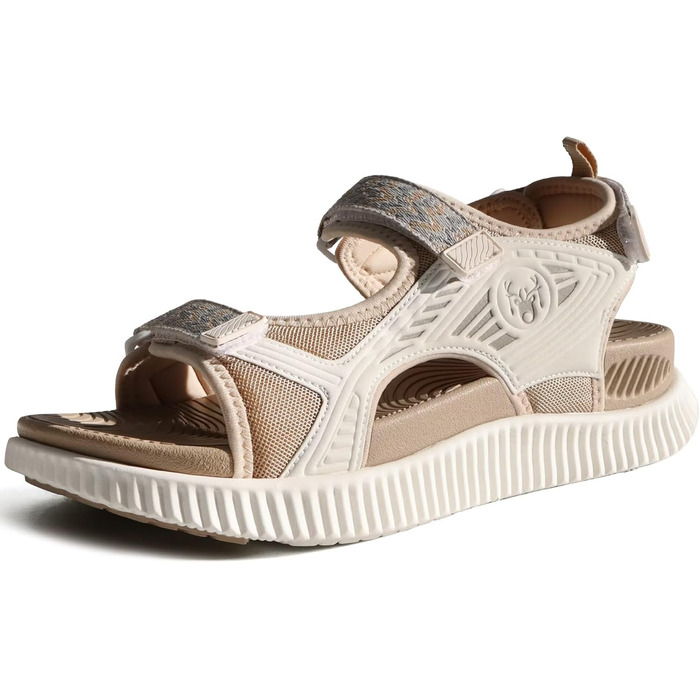 Жіночі трекінгові сандалії KuaiLu: зручні, ортопедичні, для туризму та відпочинку на природі. Легкі, з регульованою застібкою-липучкою, для літа, підходить при фасціїтісу. Колір: бежевий, розмір 39 EU.