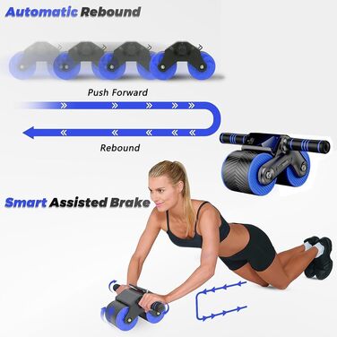 Ролер для пресу автоматичний з тримачем для телефону та пружиною, тренажер для дому, фітнес обладнання для вправ на прес