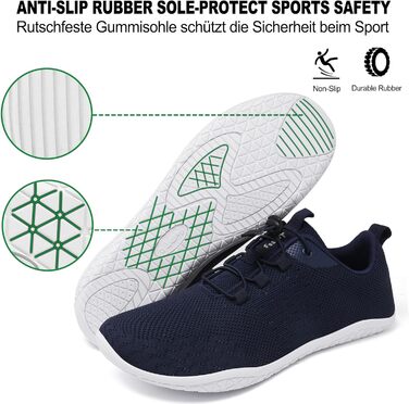 Geweo Взуття для пішохідної ходи Безшовне взуття для жінок та чоловіків Спортивні кросівки з широкою передньою частиною Легкі спортивні взуття для фітнесу, джогінгу, трейлу, ходьби босоногою. Zero-Drop підошва. Туристичне та повсякденне взуття. Унісекс. 3