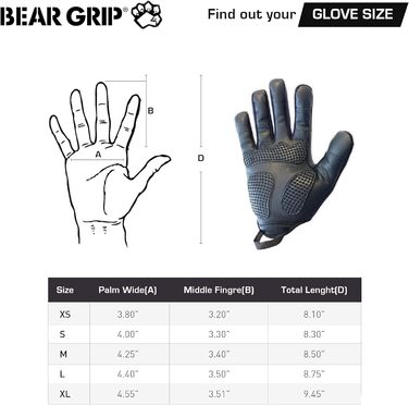 Рукавички для важкої атлетики BEAR GRIP з гелевими накладками (чорні, M) для фітнесу, бодібілдингу, кросфіту, велоспорту