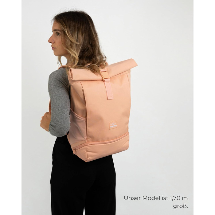 Рюкзак Johnny Urban Allen Medium помаранчевий, водостійкий, для ноутбука 15L, ролтоп, універсальний для жінок і чоловіків, для міста, університету, велосипеда, бізнесу, екологічний