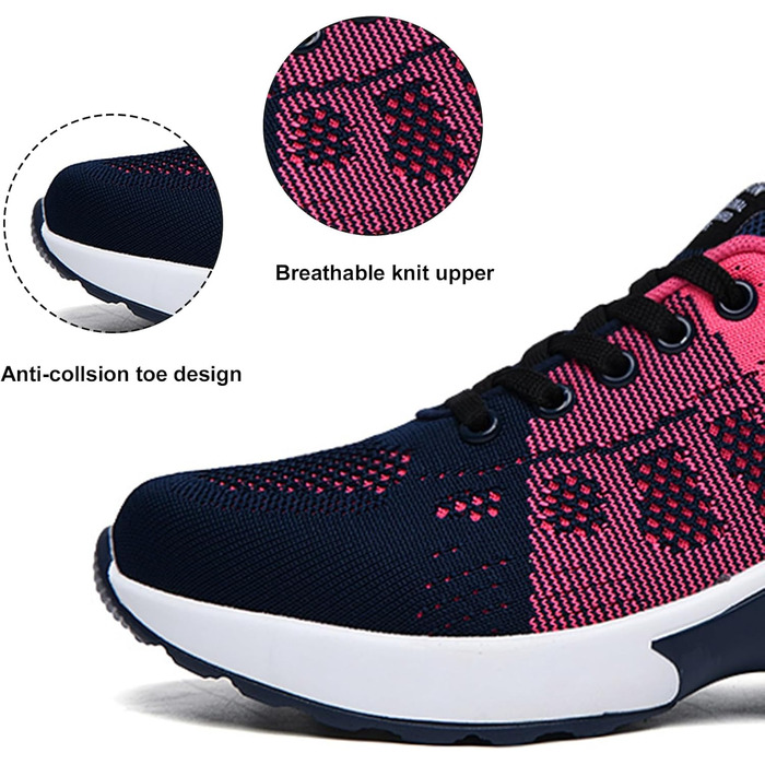 Жіночі кросівки для бігу Hitmars: спортивне взуття з повітряною подушкою, антиковзаючі, для вулиці, бігу, фітнесу. Розміри EU 36-46. Кольори: чорний, рожевий, червоний, оранжевий, фіолетовий, білий.