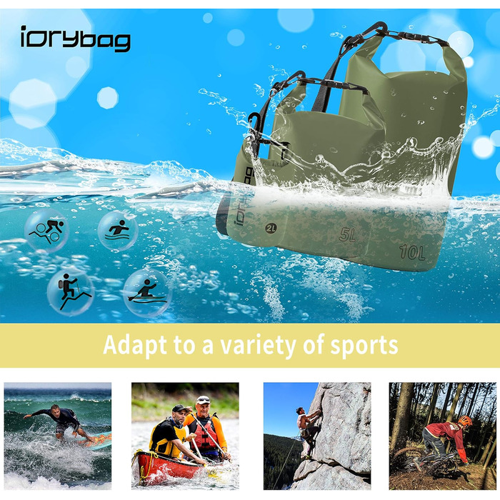 Водонепроникний мішок IDRYBAG 5L, PVC, для каякінгу, сплавів, походів, пляжу