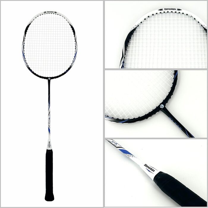 Набір для бадмінтона Senston: ракетки з карбону, сумка та 6 воланчиків, червоний/синій