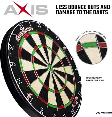 Дартс-набір Mission Darts Home Center з мішенню, 2 комплектами дротиків і пазловою окантовкою