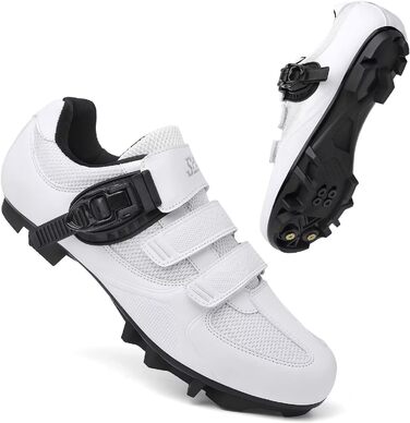 Велотуфлі Mountain для MTB, SPD, чоловічі/жіночі, зелені, з пряжкою (44 EU, C Weiß)