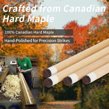 AKLOT Більярдний кий 58' - канадський клен, 13 мм шкіряна вершина, 3D ручка, преміум якість, для професійних гравців, чорний (540г)