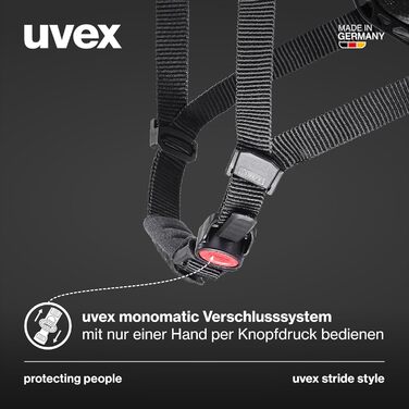 Велосипедний шолом Uvex Stride Style, універсальний, чорний матовий, 59-61 см, індивідуальне регулювання розміру, надійний та безпечний
