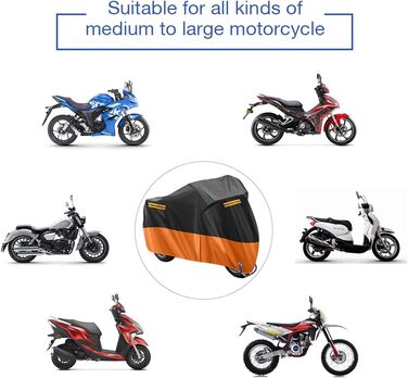 Чохол для мотоцикла 210D Oxford, захист від подряпин, вологості, 245x105x125 см, для Harley-Davidson, Honda, Suzuki, Yamaha