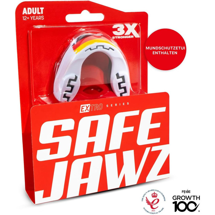 Захист зубів SAFEJAWZ Sport для дорослих та дітей. Капа для контактних видів спорту (ругбі, ММА, бокс, дзюдо, хокей) з прапором Німеччини