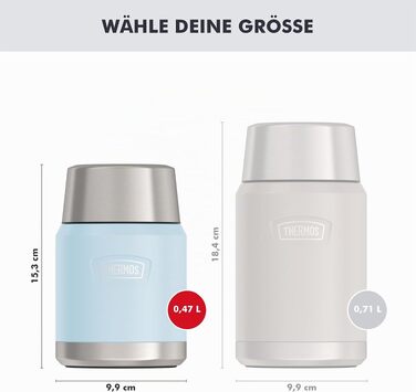 Термос для їжі Thermos ICON, 0.47 л, Sky Mat — контейнер для харчування (зберігає тепло до 14 годин)