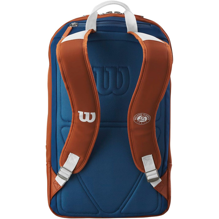 Ракетка для тенісу Wilson Roland Garros Super Tour: сумка-рюкзак 19x6.5x49 см, біло-синьо-сіра