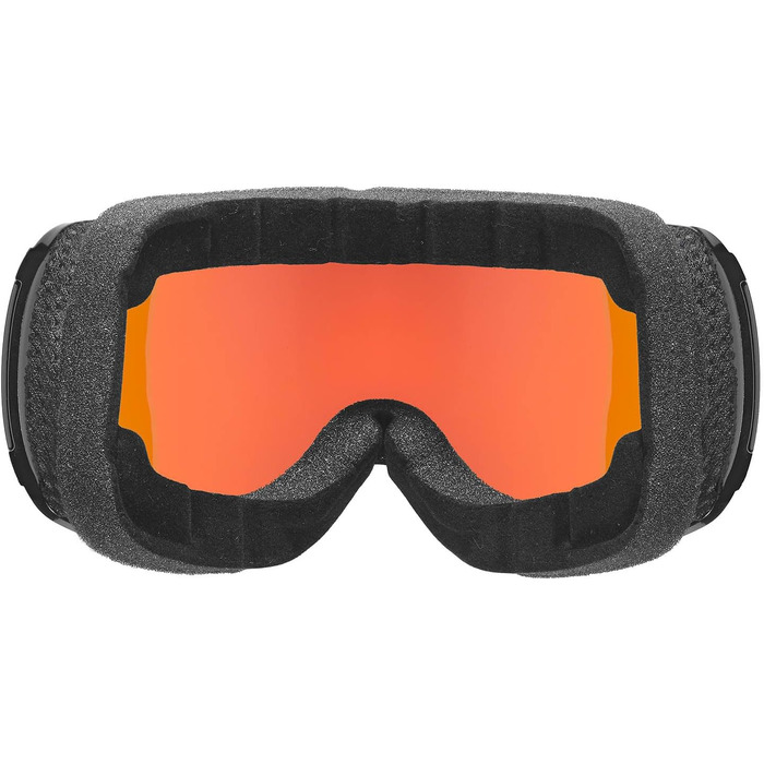 Гірськолижна маска uvex Downhill 2100 CV, чорна, дзеркальна лінза scarlet, colorvision orange (S2)