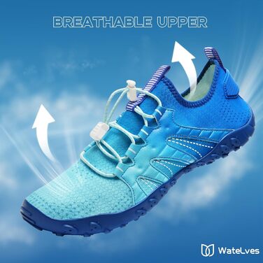 Чоботи для плавання WateLves: чоловічі та жіночі, для пляжу, басейну, серфінгу, 41 EU, світло-блакитні