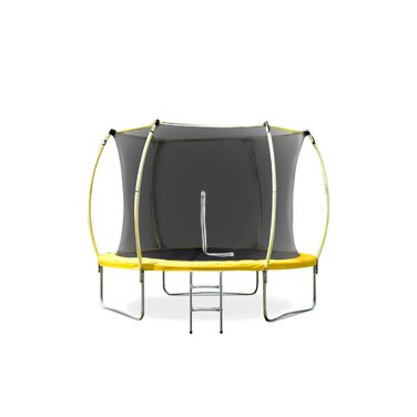 Дитячий батут Kinder Oval 3050 з сіткою безпеки, м'яким бортиком та оцинкованою конструкцією, жовтий