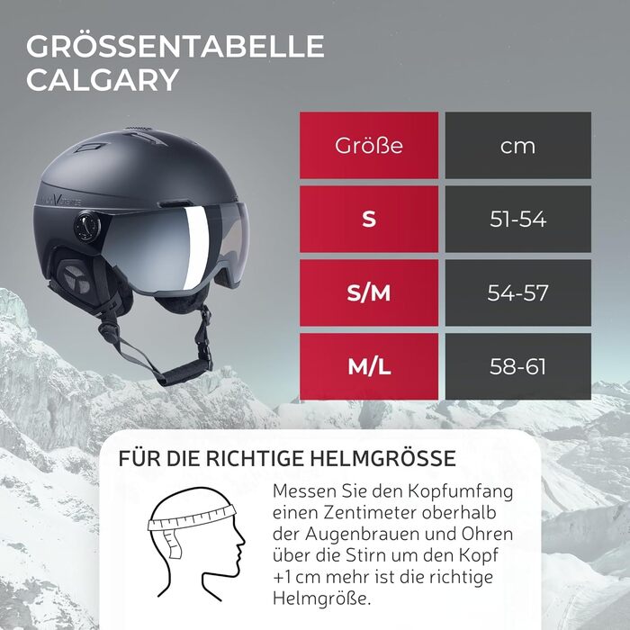 Шолом гірськолижний Black Crevice Calgary з візором, Gun mat/Silver, S/M (54-57 см)