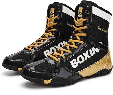 Черевики для боксу чоловічі, бойові черевики для кікбоксингу, муай-тай, спарингу. Розміри 36-46, колір золотий