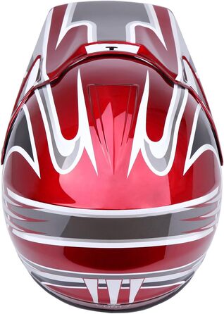 Шолом Samger DOT для дітей та підлітків, Motocross, Off Road, Dirt Bike, ATV, мотоциклетний, комплект з рукавичками та окулярами (L, Червоний)