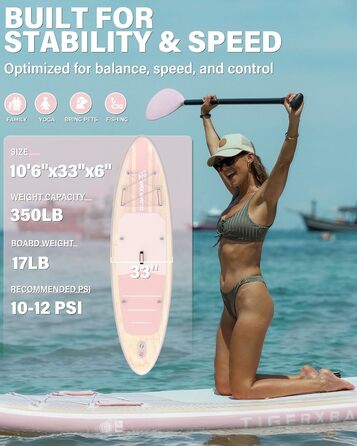 SUP дошка TIGERXBANG надувна для дорослих та дітей, комплект для Stand Up Paddling, рожева/зелена 320 см