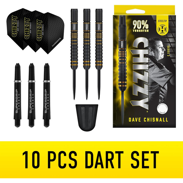 Професійний набір дротиків Harrows Dave Chisnall Chizzy Series 3, 90% вольфрам, усі ваги, 10 предметів