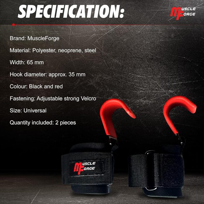 Набори для тяги з гаком для чоловіків, 2 шт. - для важкої атлетики та пауерліфтингу, 8 мм