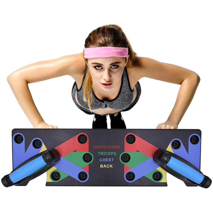 Лежанка для віджимань 9-в-1 для чоловіків, тренажер для фітнесу, підтримка для пресу, розвиток м'язів грудей, рук та пресу