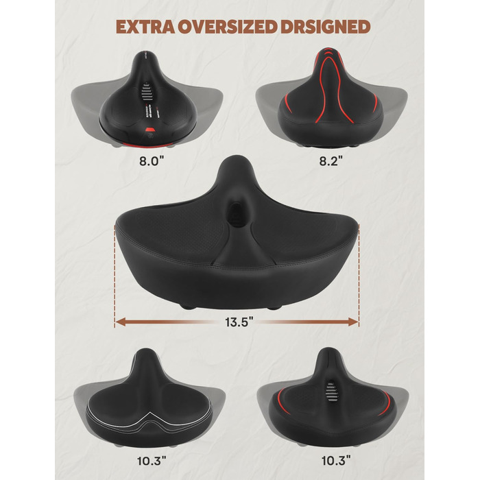 Широке сідло для велосипеда Peloton Bike & Bike+ - комфортна заміна сідла для чоловіків та жінок, сумісне з Peloton, Echelon, тренажерами, електровелосипедами, круїзерами (Чорний)