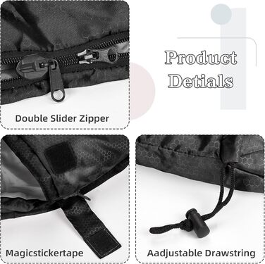 Спальний мішок 3-4 сезони для кемпінгу та відпочинку на природі. Теплий, водонепроникний, легкий спальник для дорослих та дітей. Чорний колір.