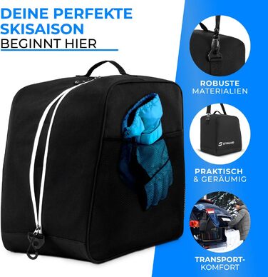 Чохол для лижних черевиків STYNGARD Cortina чорно-білий [38 л] - сумка для лижних черевиків з місцем для аксесуарів