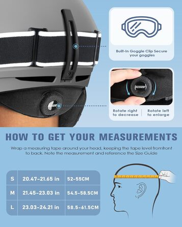 Шолом гірськолижний Findway для чоловіків та жінок, унісекс, з вентиляцією, для катання на лижах/сноуборді, розмір L (59-63 см), колір A2-Titangrau